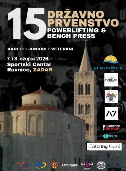 Zadar domaćin 15. državnog prvenstva u powerliftingu: Na Ravnicama padaju rekordi teži od 300 kilograma